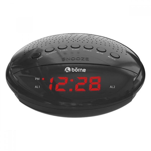 Borne AM/FM Clock Radio, Black